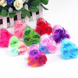 Decorative Flowers & Wreaths Rose Soap Flower Heart Shaped Gift Box Valentine's Day Giveaway Romantic Souvenir Wedding Party FavorDecora