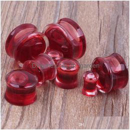Plugs Tunnels 120Pcs Mix 616Mm Liquid Red Blood Flesh Tunnel Ear Plug Piercing Body Jewelry Drop Delivery Dhgarden Dhmfj