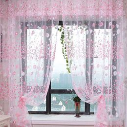 Curtain & Drapes Sweet Chic Room Floral Pattern Voile Window Sheer Panel Curtains For Living Decor