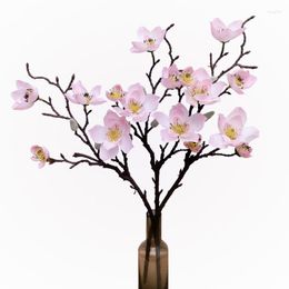 Decorative Flowers 2pcs Pink Artificial White Cherry Plum Blossom Lily Branch Silk For Wedding Home Decoration Indoor DIY Craft Fake Flower