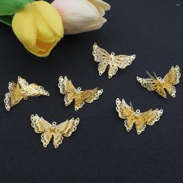 Charms 1pcs 25x35mm Beads Butterfly Pendant For Jewellery Making DIY Bracelet Earrings Hair Clip Supplies Connector