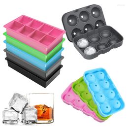 Baking Moulds Food Grade Silicone 6/8 Grid Big Ice Tray Mold Large Square Ball Cube Molds Giant Cubes Bar Pub Wine Blocks Maker