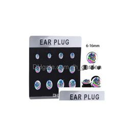 Plugs Tunnels Mix 6 Sizes 5 Cards Internal Thread Ear Expander Kit Screw Flesh Tunnel Gauge Earring Stretchering Body Pier Dhgarden Dhtbx