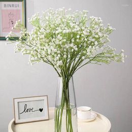 Decorative Flowers 90Heads 64cm Babies Breath Artificial Plastic Gypsophila DIY Floral Bouquets Arrangement For Wedding Home Decoration