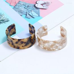 Bangle 2023 Vintage Resin Acrylic Geometric Round Fashion Open Simple Style Bracelet For Women Jewelery