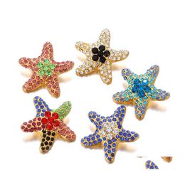 Clasps Hooks Noosa Crystal Snap Button 18Mm Chunks Starfish Ginger Jewellery Diy Necklace Bracelet Accessory Finding Drop Delivery F Dhxs7