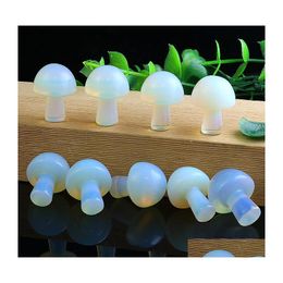 Stone 20Mm Mini Opal Glass Mushroom Plant Statue Ornament Carving Home Decoration Crystal Polishing Dhseller2010 Drop Delivery Jewelr Dhuzc