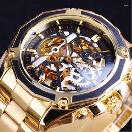 Wristwatches Automatic Mechanical Watch Steel Band Hollow Waterproof Night Light Men's Watches Women