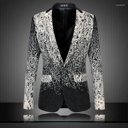 Men's Suits Smart 2023 Suit Casual Style Coat Slim Fit Male Formal Mens Sequin Jacket For Prom Wedding Big Size 5XL #9882