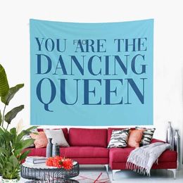 Tapestries FFO Mamma Mia You Are The Dancing Queen Tapestry Wall Hanging Funny Meme Tapestries College Room Hostel Party Decor Sofa Blanket