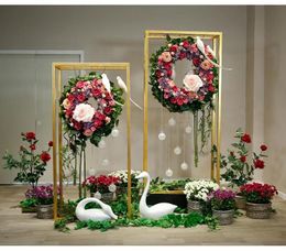 Party Decoration PCS Grand Event Stage Square Grid Frame Background Mall Windows Cabinet Arrival Props Balloon Flower Plant Arch StandParty