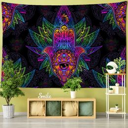 Tapestries Sun Print Tapestry Wall Hanging Family Bedroom Decorated With Mysterious Bohemian Tarot Magic Indian Witchcraft Wallpaper