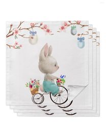 Table Napkin Easter Egg Tree Bicycle Set Wedding Party Cloth Festival Decor Napkins Tea Towel