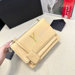 Designer Sunset Bag Women Mini Chains Bags Wallet On Smooth Leather Flap with Monograms Handbag Metal Letter Crossbody Shoulderbag Ladies Stylish Evening Flip 22cm