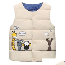 Car Dvr Vests Childrens Sleeveless Warm Winter Down Waistcoats Apparel Kids Clothing Drop Delivery Baby Maternity Athletic Outdoor Dhn5Q