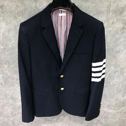 Men's Suits Spring Men's Formal Blazer British Casual Suit Jacket Autumn Single Breasted Striped Wool Coat Work Clothes