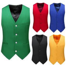 Men's Vests Vest Men Fashion Casual High Quality Solid Colour Single Breasted Slim Large Size Business Vest Waistcoat Men 230217