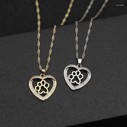 Pendant Necklaces Zhijia Top Brand Female Necklace Heart Shape Crystal Rhinestone Animal Print Jewelry Gifts