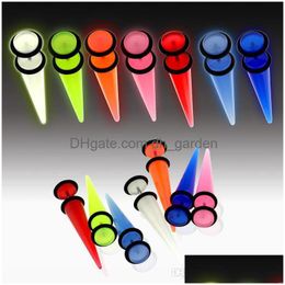 Plugs Tunnels Acrylic Fake Taper With Glow In The Dark Stretcher 16G 6 Colour 60Pcs Wholesales Ear Plug Drop Delivery Jewelr Dhgarden Dhlku