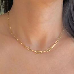 Chains Fashion Chain Necklace Women Luxury Classic Stainless Steel Paper Clip Link For Jewelry Gift