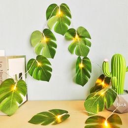 Strings Artificial Plants Light Green Leaf Fairy String Lights For Home Wedding Christmas Decor