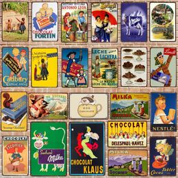 Vintage Food art painting Poster Chocolate Metal Retro Signs Candy Bar Plaque Wall Kitchen Home Restaurant Personalised Decoration tin signs size 30X20CM w02