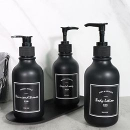 Storage Bottles 300ml Practical PET Thickened Bottom Matte Black Soap Dispenser Bottle Makeup Accessories Shower Gel