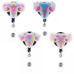 5 Pcs/Lot Custom Key Rings Mix Style Medical Series Uterus Nursing Acrylic Plastic Badge Reel For Healthcare Worker Accessories Badge Holder