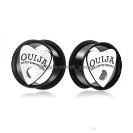 Plugs Tunnels Ouija Eyelet Single Flared Flesh Tunne 816Mm Ear Plug Gauges Earrings Hollow Expander Stretching Drop Deliver Dhgarden Dh6Dp