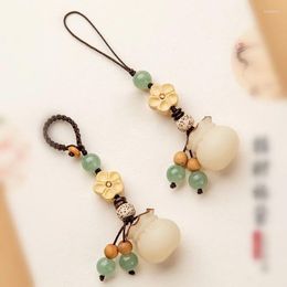 Keychains Creative Handmade Bodhi Mobile Phone Chain Pendant Couples Keychain Bag Hanging Jewellery Weaving Beads Niche Men And Women Cute