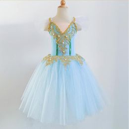 Stage Wear Kids Romantic Ballerina Ballet TUTU Dance Dress Children Swan Lake Long Dancing Costumes Clothing Teen Girls White