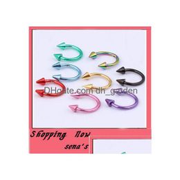 Nose Rings Studs Eyebrow Ring 16G Spike Circars Horseshoes Navel Body Piercing Newelry Drop Delivery Jewellery Dhgarden Dhr3P