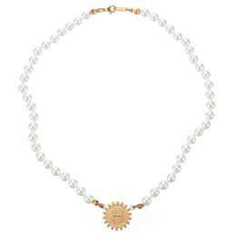 Pendant Necklaces 1Pc Pearl Letter Design Necklace Fashion Simple Neck For Golden