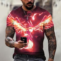 Men's T Shirts Summer Men's T-shirts 3d Phoenix Print Graphic Short Sleeve Tops Fashion Tees Men Oversized Shirt Vintage Clothing 2023