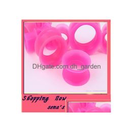 Plugs Tunnels F311 Mix 425Mm 48Pcs Pink Sile Double Flare Flesh Tunnel Ear Plug Body Jewellery Drop Delivery Dhgarden Dhihp