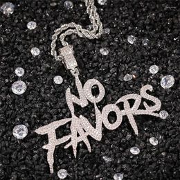 Pendant Necklaces Hip Hop Letters Jewellery Bling Iced Out Zircon NO Favours Necklace Fashion For Women Men Gift