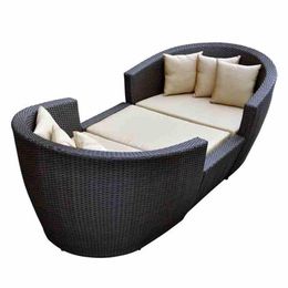 Camp Furniture Outdoor Leisure Rattan Sofa Garden Courtyard Pool Bed Round Couch