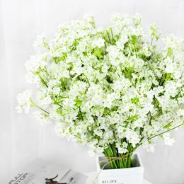 Decorative Flowers 1/3/5Pc 63cm Gypsophila Flower Baby Breath Artificial Bouquet Fake Plant For Home Decor Floral Wedding Bride Birtdhay