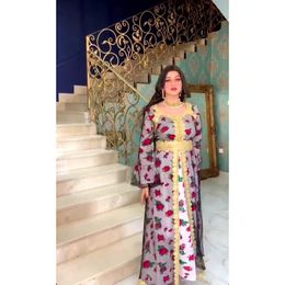Casual Dresses Middle East Fashion Dress Abaya Muslim Women's Dubai Islamic Style Printed Embroidery Lace Mesh RobeCasual