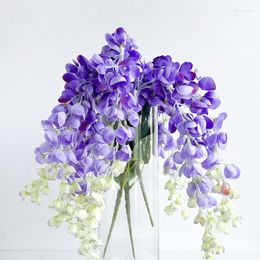 Decorative Flowers 1PC Wisteria Artificial Vine Wreath Wedding Arch Decoration Leaf Rattan Trailing Silk Flower Ivy Wall Decor Plants