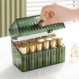 Storage Boxes Luxurious 18 Grid Lipstick Box Makeup Organizer Nail Polish Display Holder Cosmetic