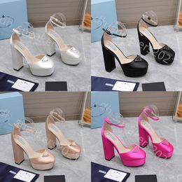 Top Luxury Dress Shoes 12.5cm High-heeled Leather Pumps black white pink slingback Wedding Sandal Fashion women Designer heels party Sandals With Box size 35-41