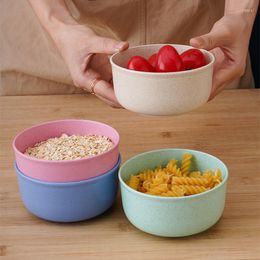 Bowls Eco-Friendly Wheat Straw Household Rice Salad Unbreakable Children Bowl Spoon Set For Home Kitchen