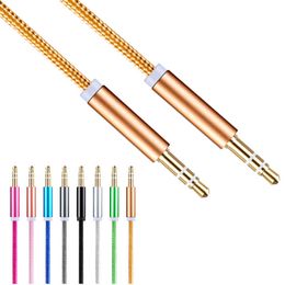 1M Male to Male 3.5mm Universal Gold Plated Auxiliary Audio Stereo Jack Cable AUX Cord Jack to Jack Device Muti Colors