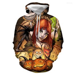 Men's Hoodies Autumn And Winter Men Women 3D Hoodie Hip Hop Style Skull Jack Print Halloween Street Clothing Brand Direct Sales