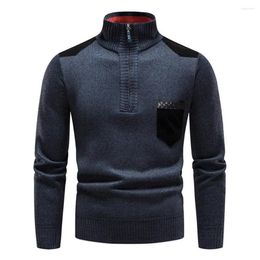 Men's Sweaters Men Winter Sweater Patchwork Thicken Thermal Anti-pilling