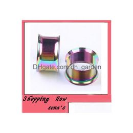 Plugs Tunnels Mix 516Mm 50Pcs/Lot Stainless Steel Rainbow Ear Plug Tunnel Body Jewellery Flesh Piercing Drop Delivery Dhgarden Dhxha