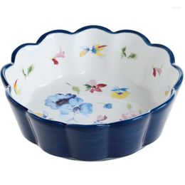 Bowls 1pcs Thicken Ceramic Salad Bowl Petal Shape Porcelain Soup Children Rice Dessert Household Tableware