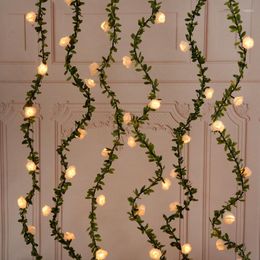 Decorative Flowers 3/Meter Led Artificial Rose Flower String Lights Wedding Centrepieces Decorations Home Decor Glowing Fake Plant Vine With