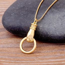 Pendant Necklaces Arrival Gold-Plated Copper Wristband Necklace High Quality Gold Colour Creative Design Sports Style Fine Party GiftPendant